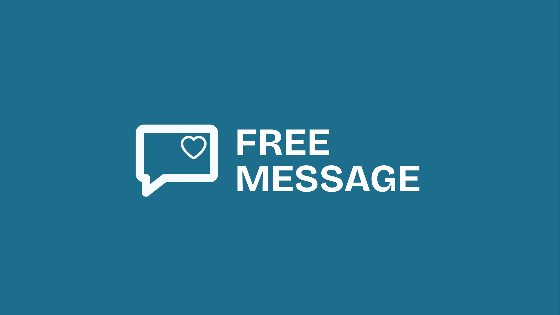 Logo de FreeMessage : une bulle de discussion avec un cœur, à côté du nom, en blanc sur fond bleu